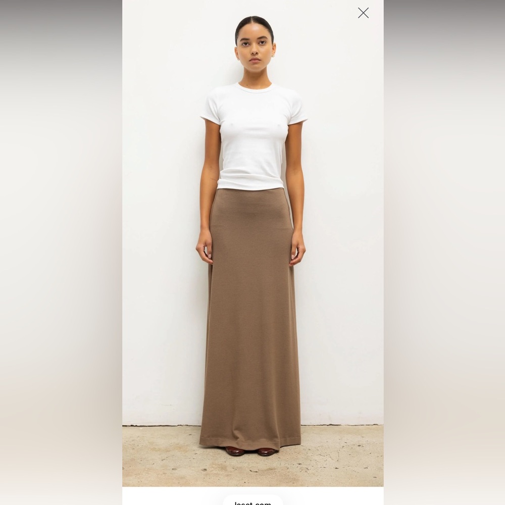 Leset Lauren High Waist Maxi Skirt in Walnut Sz S